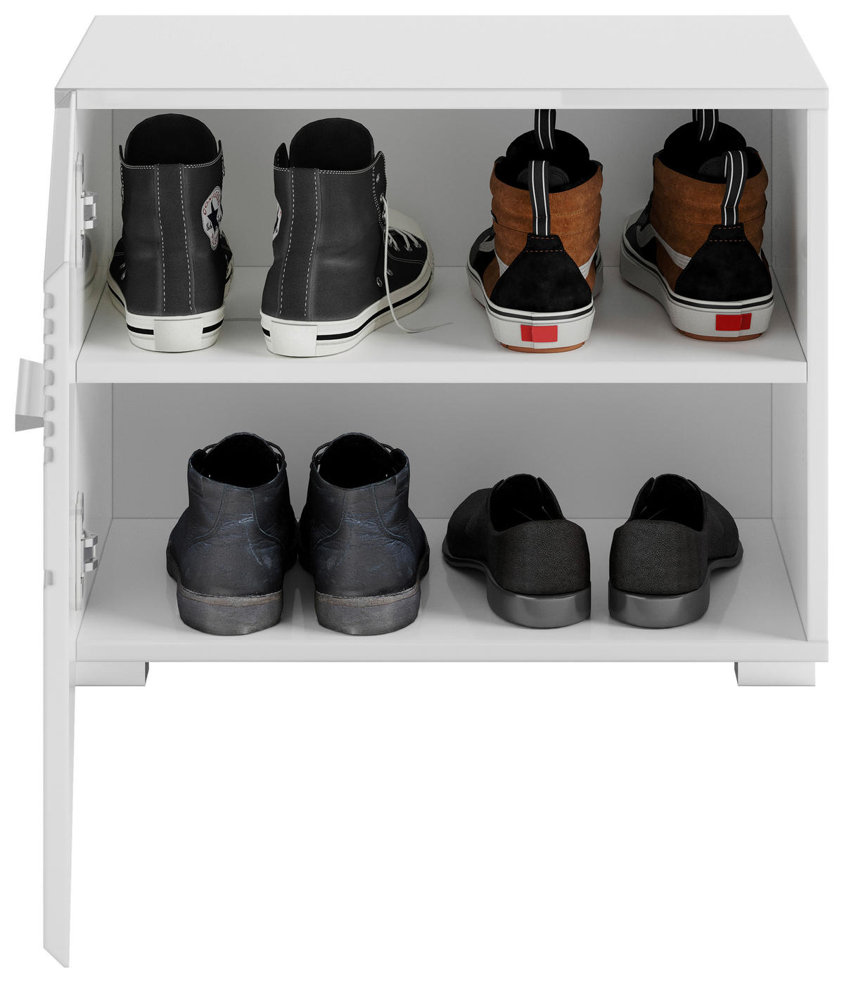 GARDEROBENBANK Linus  in 60/47/37 cm  - Weiß Hochglanz/Silberfarben, Design, Kunststoff (60/47/37cm) - Carryhome