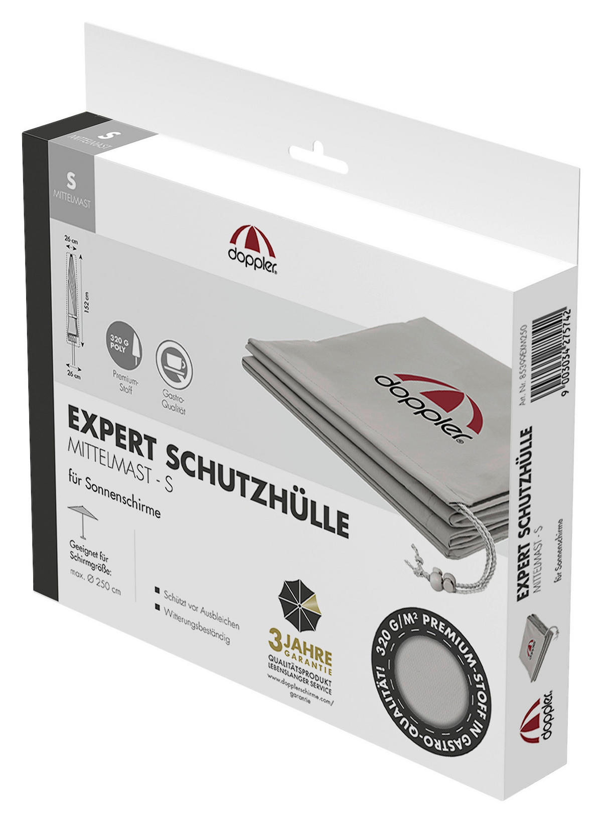 SCHIRMHÜLLE Grau   - Grau, Basics, Textil (250cm) - Doppler