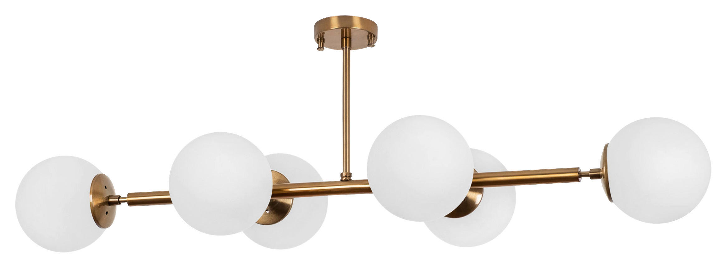 DECKENLEUCHTE 110/40/35 cm   - Goldfarben/Weiß, Trend, Glas/Metall (110/40/35cm) - P & B