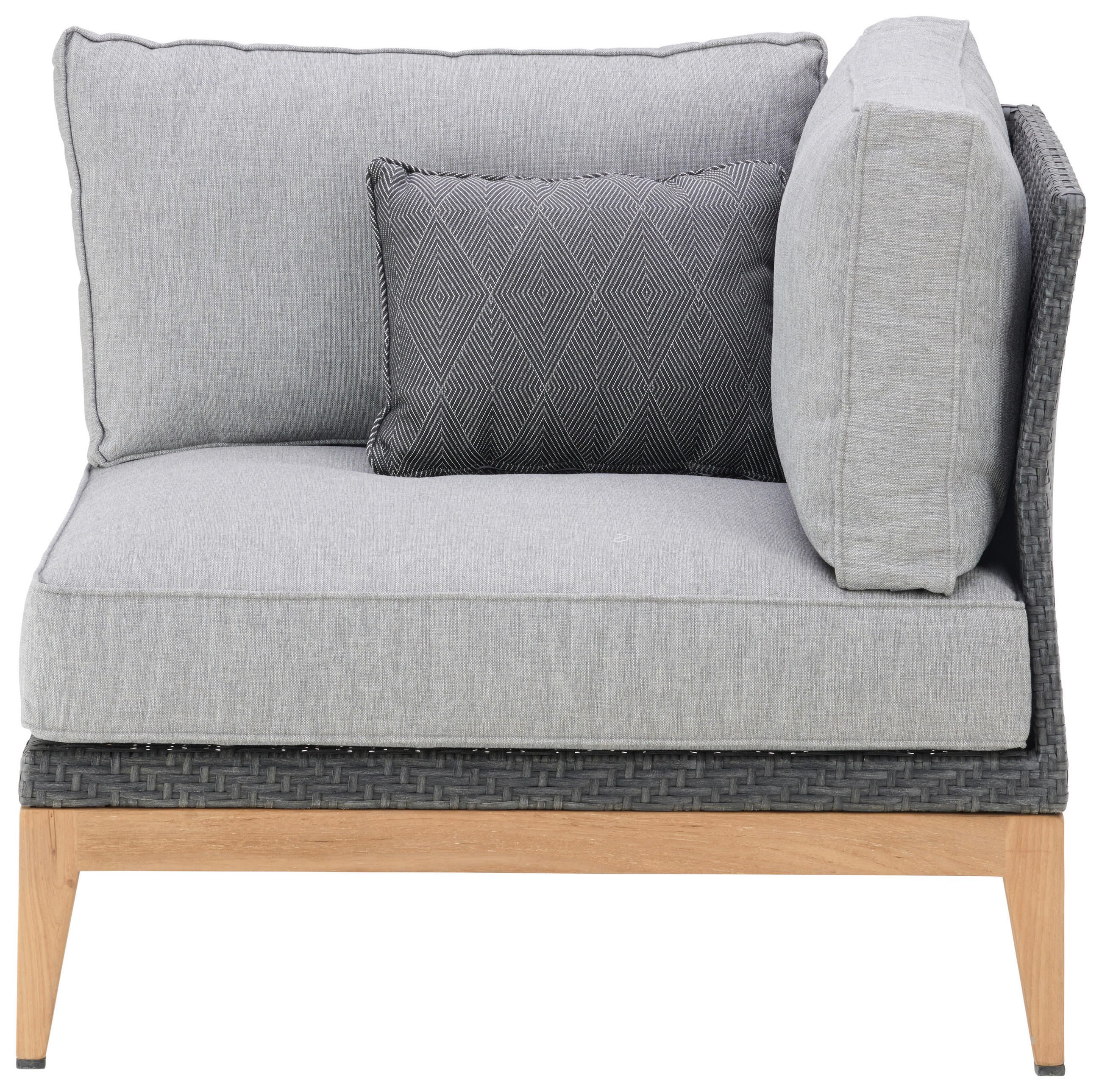 LOUNGEECKTEIL  - Dunkelgrau/Grau, Natur, Holz/Kunststoff (92/71/92cm) - Amatio