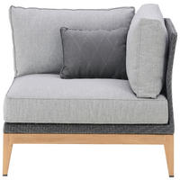 LOUNGEECKTEIL  - Dunkelgrau/Grau, Natur, Holz/Kunststoff (92/71/92cm) - Amatio