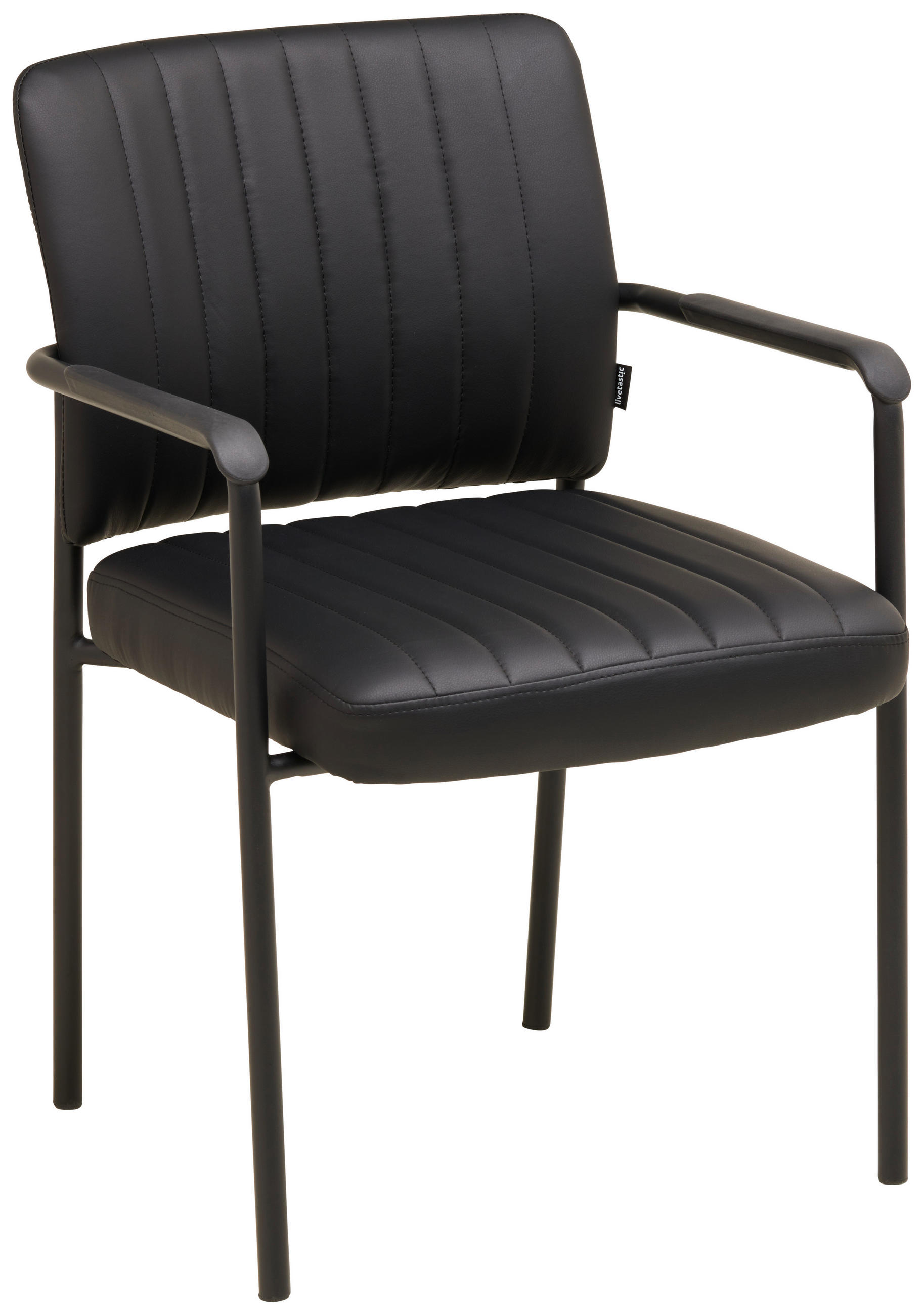 BESUCHERSTUHL Schwarz  - Schwarz, LIFESTYLE, Holz/Kunststoff (56/81/63cm) - Livetastic