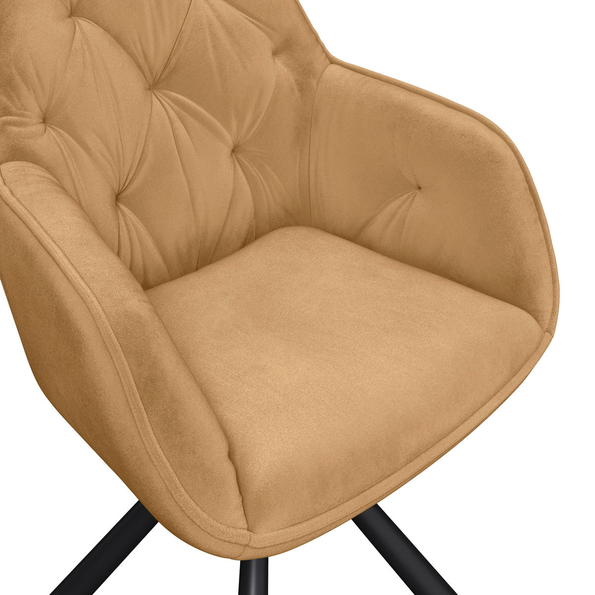 STOL MED ARMSTÖD järn sammet  - brun/svart, Klassisk, metall/textil (62/85/62cm) - Hom`in