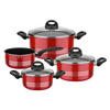 KOCHTOPFSET MILANO color 4-teilig  - Rot, Basics, Metall - GSW