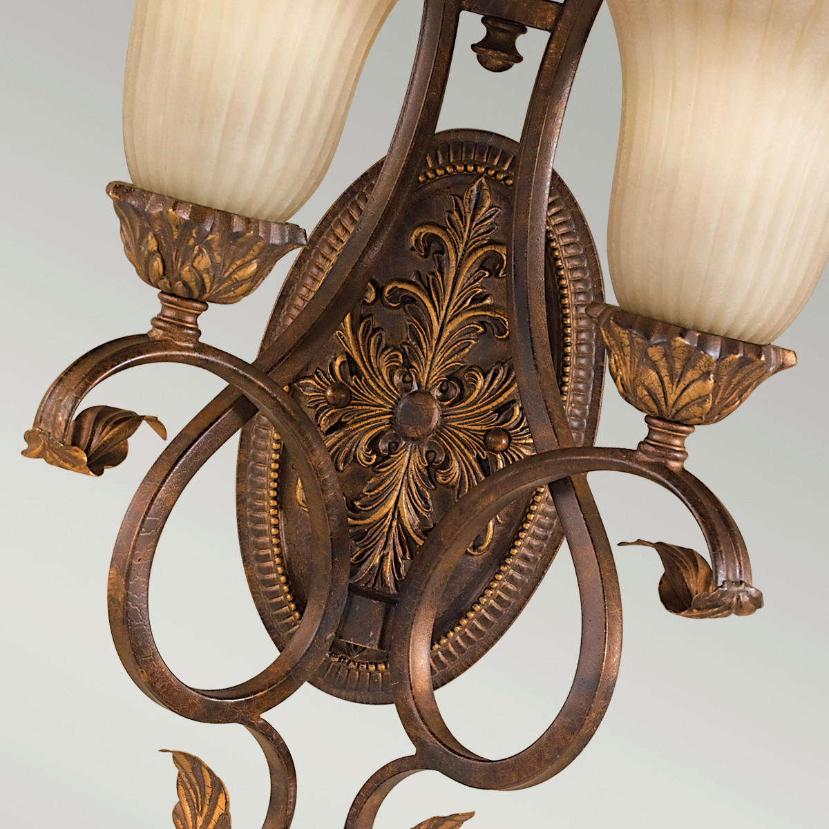 VÄGGLAMPA Elstead Sonomavalley 35,6/19,7/49,5 cm   - rödbrun, Klassisk, metall/glas (35,6/19,7/49,5cm) - Elstead Lighting