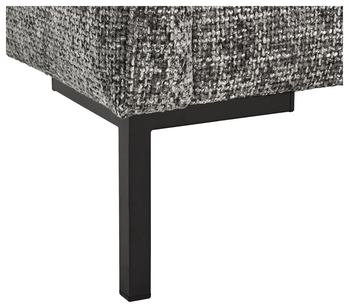 3-SITZER-SOFA Webstoff Grau  - Schwarz/Grau, KONVENTIONELL, Textil/Metall (196/78/90cm) - Hom`in