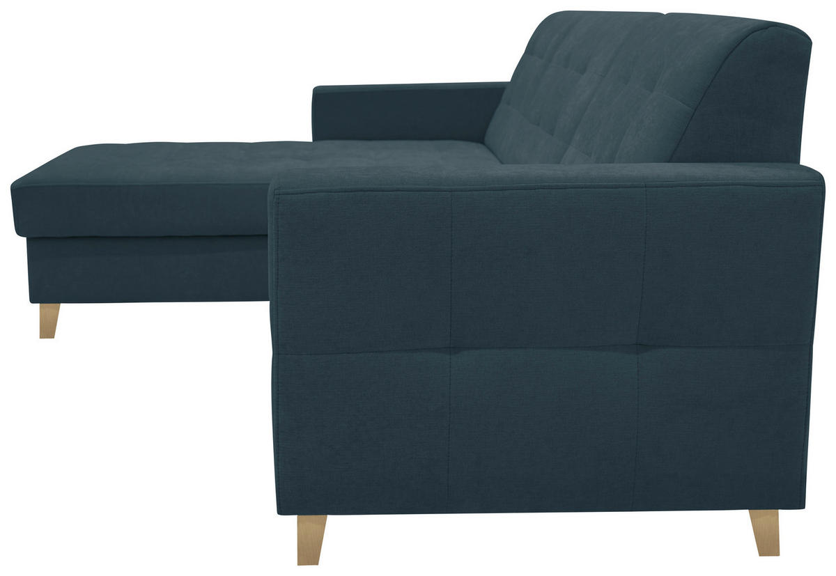 ECKSOFA Chenille Petrol  - Petrol/Naturfarben, Design, Holz/Textil (160/231cm) - Livetastic