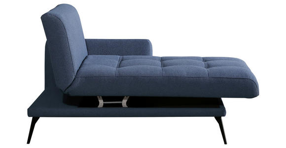 RÉCAMIERE Dunkelblau - Schwarz/Dunkelblau, KONVENTIONELL, Textil/Metall (200/85/106cm) - Novel