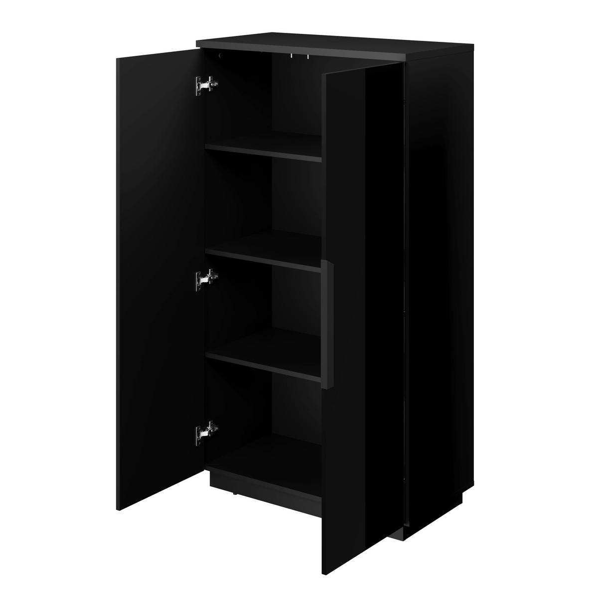 HIGHBOARD Tuluza 80/145,1/40,5 cm  - Schwarz Hochglanz/Schwarz, Design, Holzwerkstoff/Metall (80/145,1/40,5cm) - MID.YOU