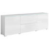 LOWBOARD Vera  in 180/61,8/34,5 cm  - gris/blanc haute brillance, Trend, matière synthétique/matériau de bois (180/61,8/34,5cm) - P & B