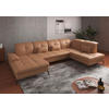 WOHNLANDSCHAFT in Echtleder Cappuccino  - Schwarz/Cappuccino, Konventionell, Leder/Metall (185/357/231cm) - Sit & More