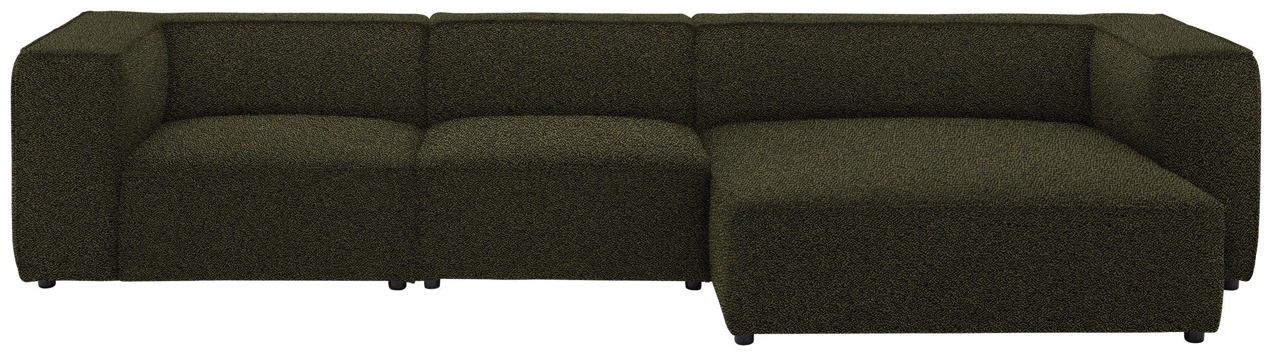 ECKSOFA in Flachgewebe Olivgrün  - Schwarz/Olivgrün, Design, Kunststoff/Textil (341/164cm) - W.Schillig