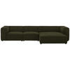 ECKSOFA in Flachgewebe Olivgrün  341/164 cm  - Schwarz/Olivgrün, Design, Kunststoff/Textil (341/164cm) - W.Schillig