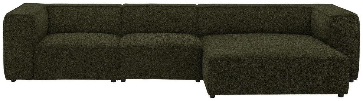 ECKSOFA in Flachgewebe Olivgrün  341/164 cm  - Schwarz/Olivgrün, Design, Kunststoff/Textil (341/164cm) - W.Schillig