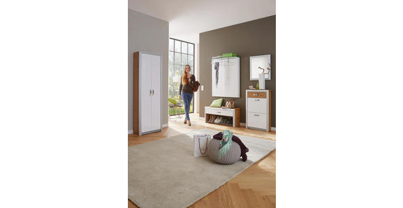 GARDEROBENSCHRANK 66/195/33 cm - Chromfarben/Eichefarben, Design, Metall (66/195/33cm) - Dieter Knoll
