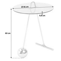 BEISTELLTISCH Metall, Glas 46/46/60 cm  - Weiss/Silberfarben, Basics, Glas/Metall (46/46/60cm) - Kayoom