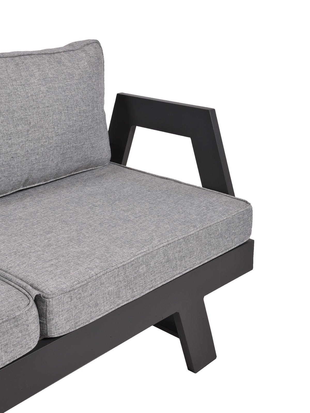LOUNGEGARNITUR 3-teilig   Aluminium  - Schwarz/Grau, Basics, Kunststoff/Textil - Gardenson