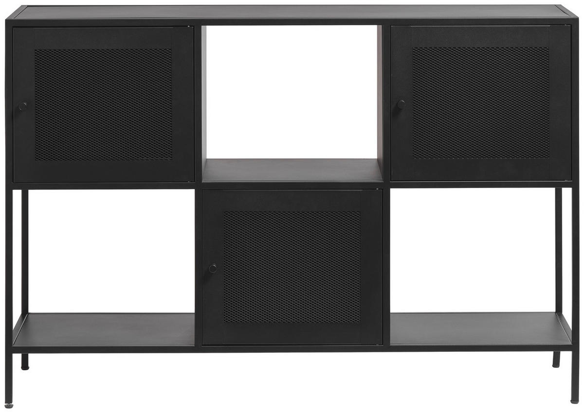 KOMMODE Schwarz  120/80/35 cm  - Goldfarben/Schwarz, Trend, Metall (120/80/35cm) - Xora