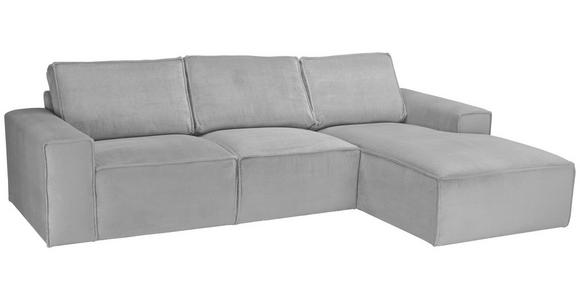 ECKSOFA Hellgrau Chenille - Hellgrau/Schwarz, KONVENTIONELL, Kunststoff/Textil (272/168cm) - Carryhome