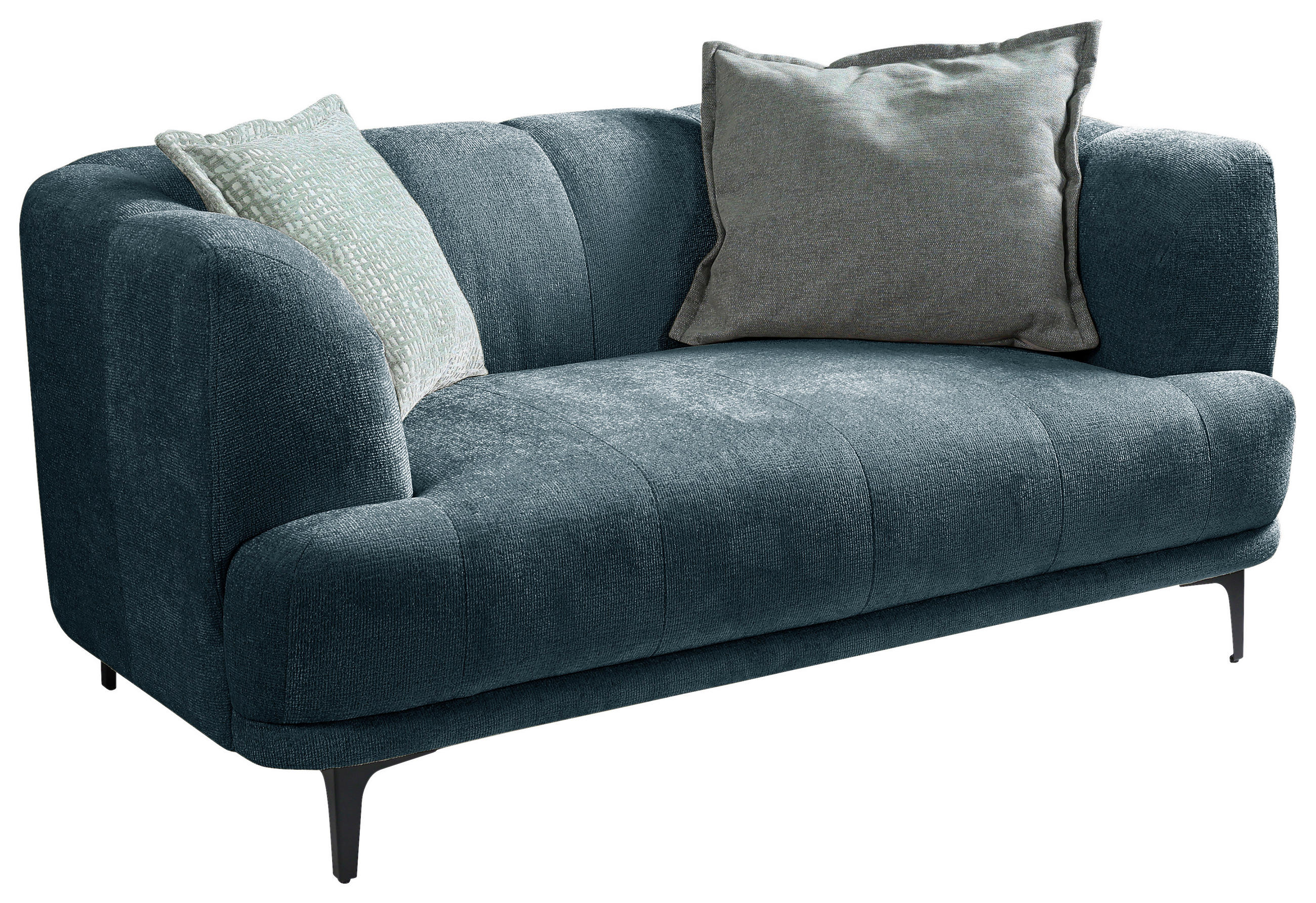 Thumbnail - Mid.you 2-Sitzer-Sofa, Blau, Textil, Füllung: Polyurethan (Pur), 166x77x106 cm, Made in EU, Wohnzimmer, Sofas & Couches,...