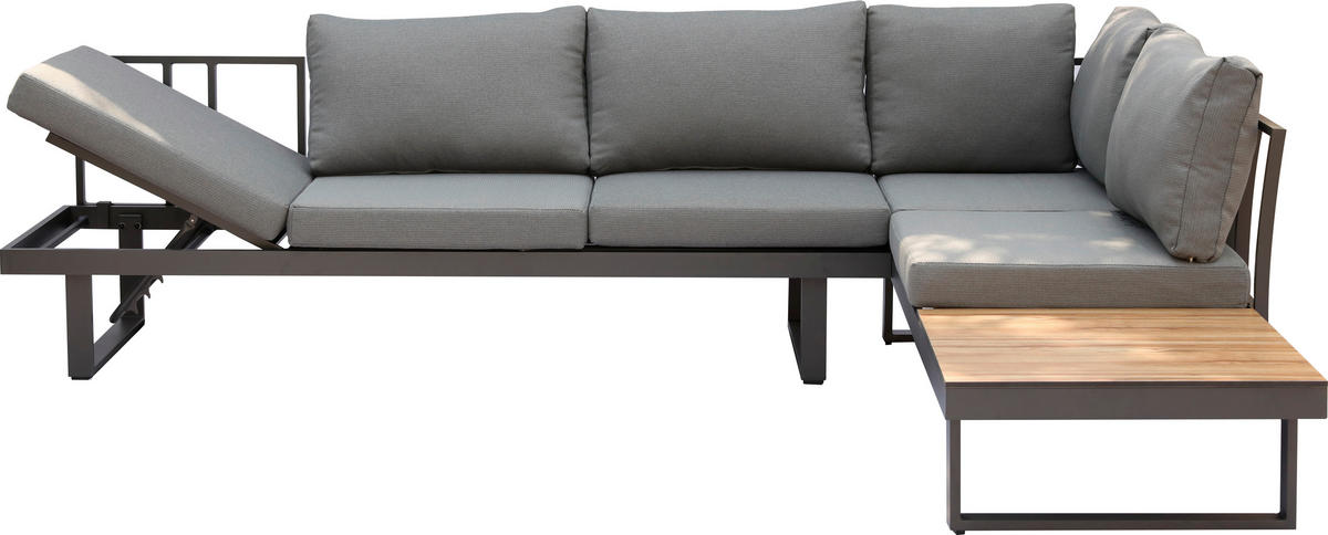 MOBILIER TERASĂ ȘI LOUNGE  285/210 cm   - gri închis/culoare lemn tec, Modern, plastic/metal (285/210cm) - Amatio