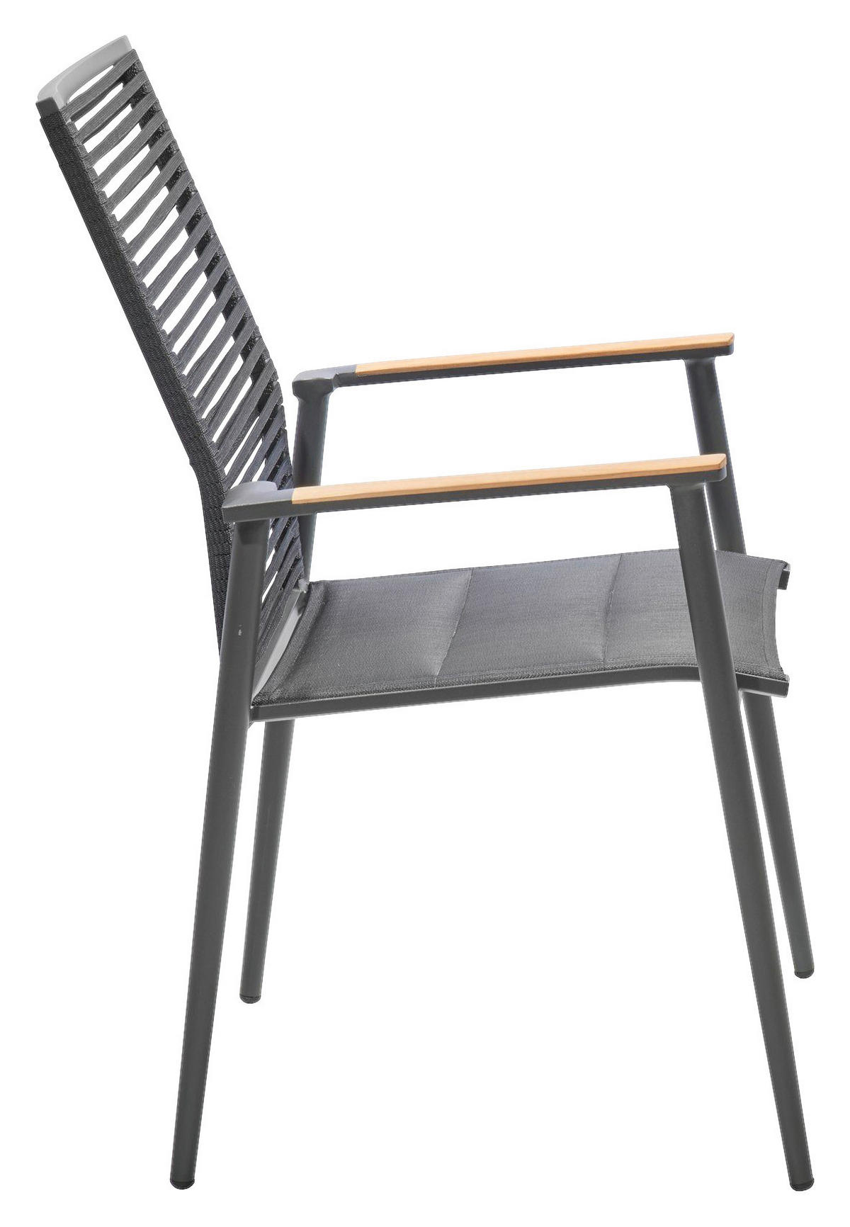 STAPELSESSEL Aluminium Anthrazit, Schwarz  - Anthrazit/Schwarz, Design, Holz/Textil (61/94/66cm) - Musterring