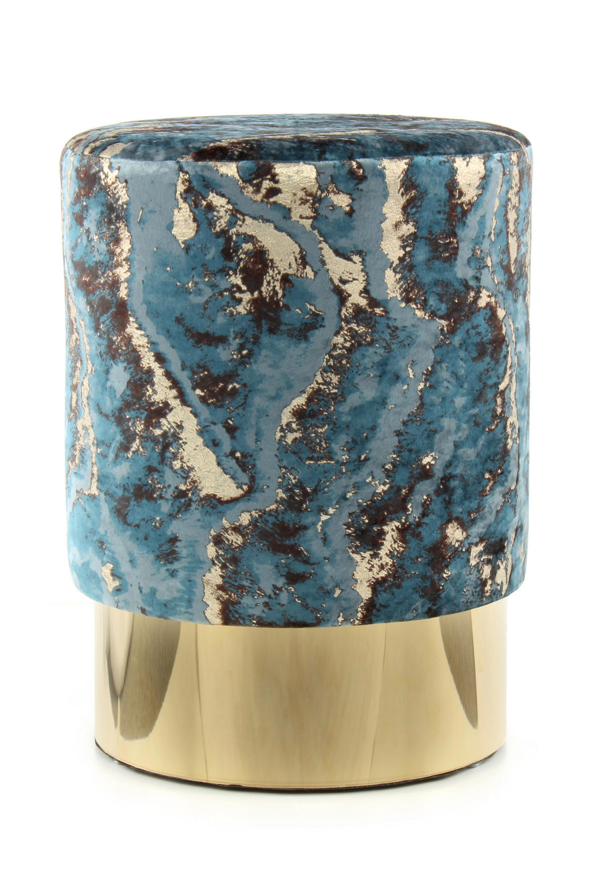 PALL i textil mörkblå  - guldfärgad/mörkblå, Design, metall/textil (35/46/35cm) - Kayoom