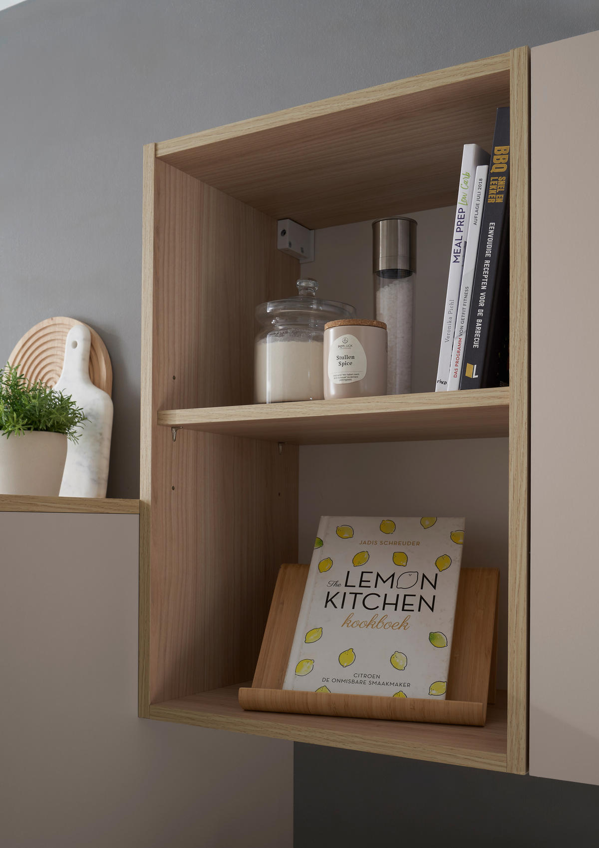 KÜCHENBLOCK   in Eichefarben, Kaschmir  - Kaschmir/Eichefarben, Trend, Holzwerkstoff/Metall (150/210/60cm) - MID.YOU