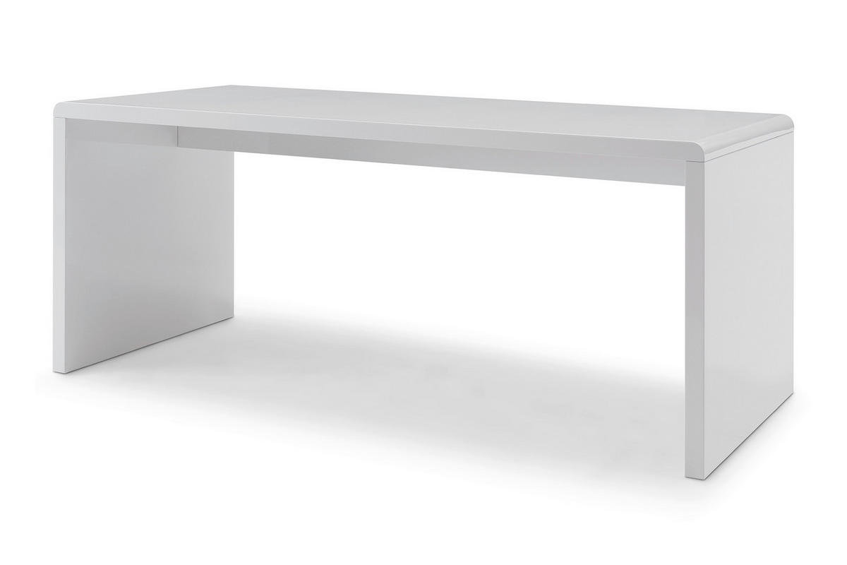 SCHREIBTISCH 180/80/75 cm Weiß Hochglanz  - Weiß Hochglanz, MODERN, Holzwerkstoff (180/80/75cm) - Livetastic