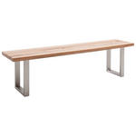 SITZBANK 160/50/40 cm  in Eichefarben, Edelstahlfarben  - Edelstahlfarben/Eichefarben, Design, Holz/Metall (160/50/40cm) - Novel