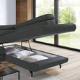 ECKSOFA in Echtleder Grau  - Schwarz/Grau, Design, Leder/Metall (270/220cm) - Novel