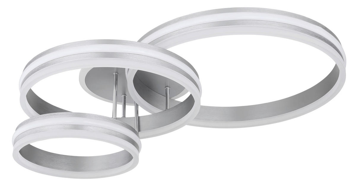 LED-DECKENLEUCHTE 72 W    80/60/20 cm  - Opal/Grau, Design, Kunststoff/Metall (80/60/20cm) - Globo