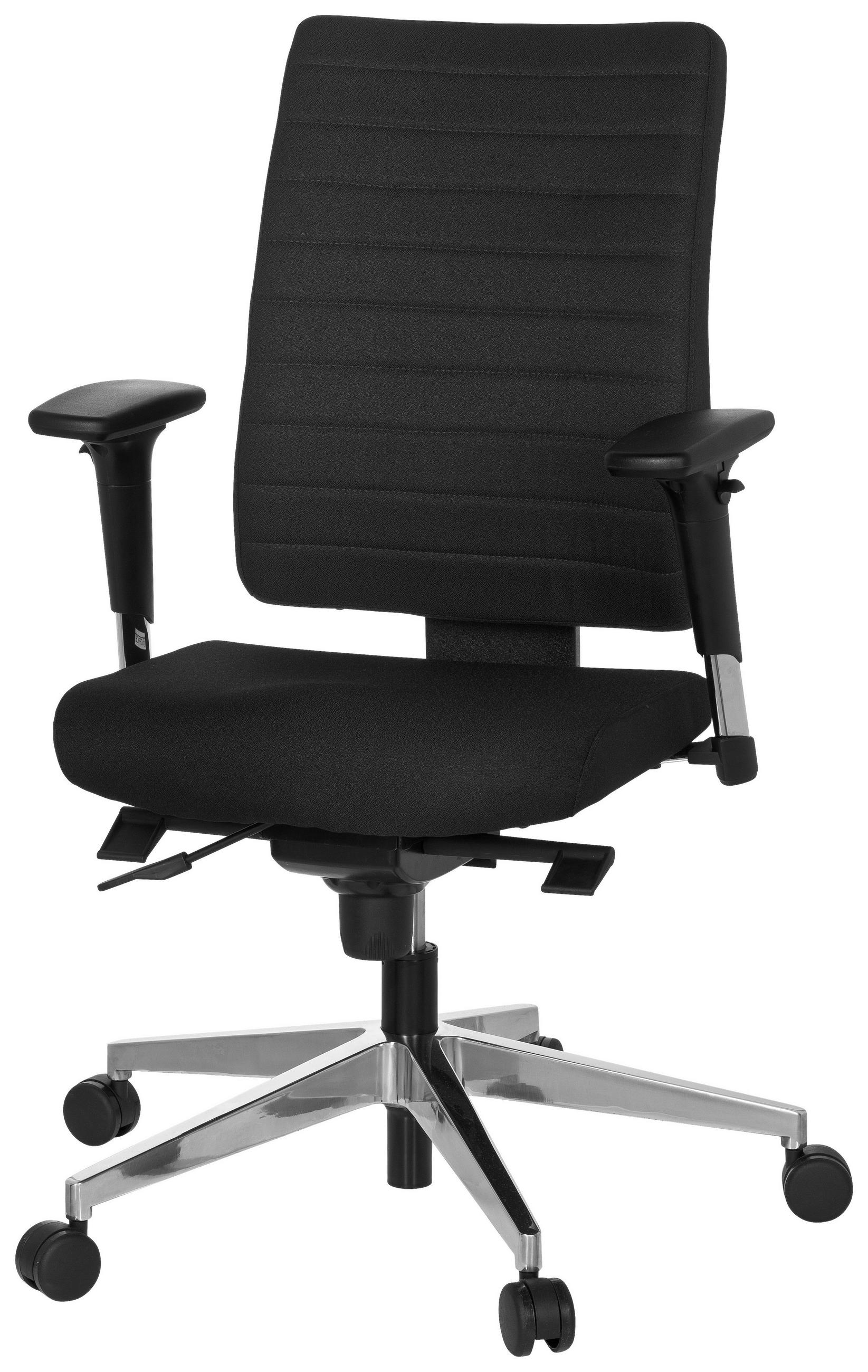 Thumbnail - Mid.you Drehstuhl, Schwarz, Kunststoff, Textil, Drehkreuz, 57x123x45 cm, Sitzfläche 360° drehbar, ergonomische Rückenleh...