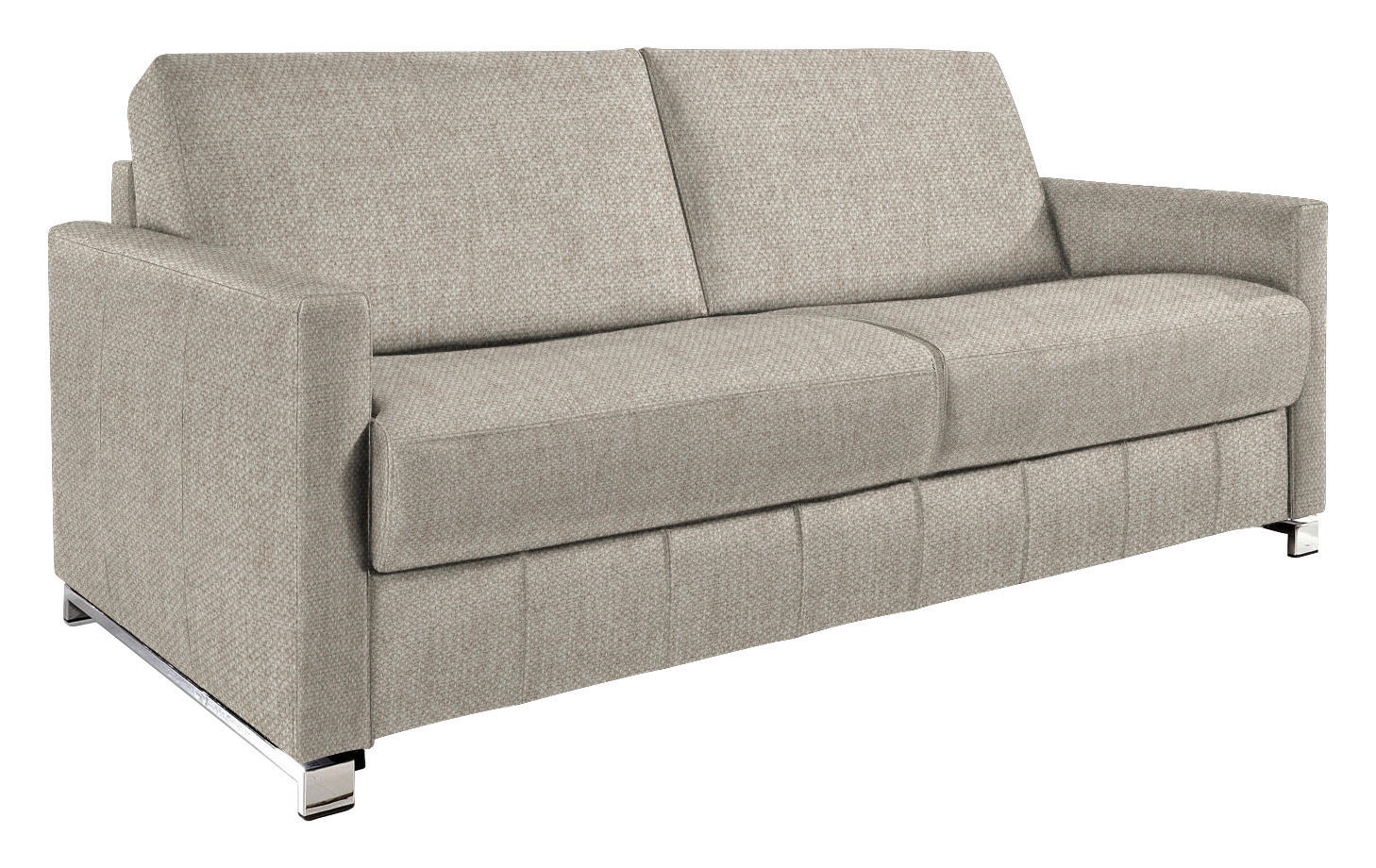 SCHLAFSOFA in Textil Sandfarben  - Sandfarben/Chromfarben, Design, Textil/Metall (185/84/100cm) - Bali