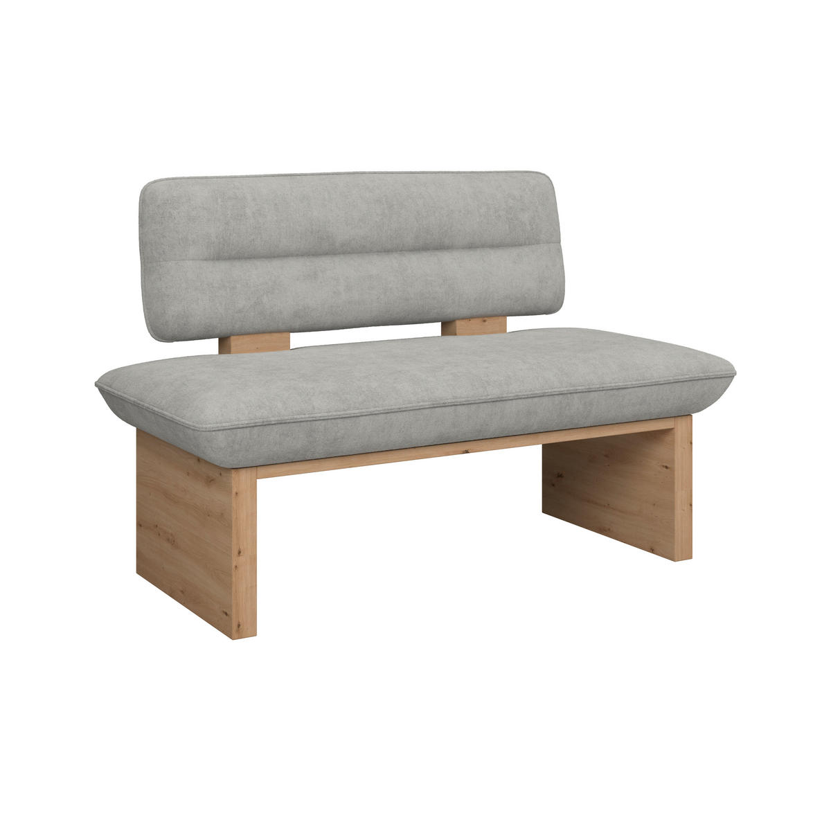 SITZBANK 120/87/67 cm Webstoff Hellgrau  - Eichefarben/Hellgrau, KONVENTIONELL, Textil (120/87/67cm) - James Wood