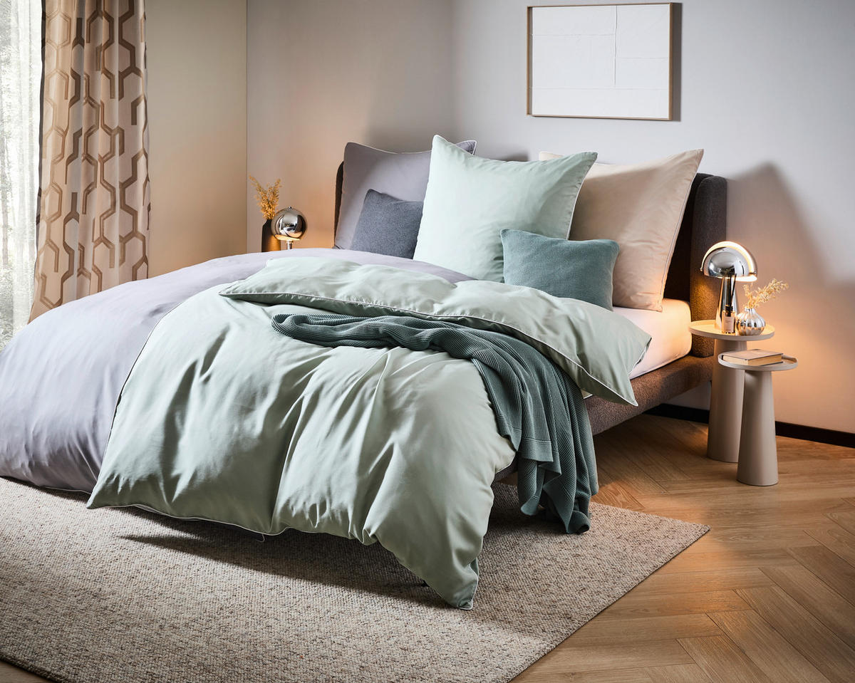 BETTWÄSCHE 2-teilig Calla Flachgewebe 135/200 cm  - Dunkelgrau, Basics, Textil (135/200cm) - Dieter Knoll