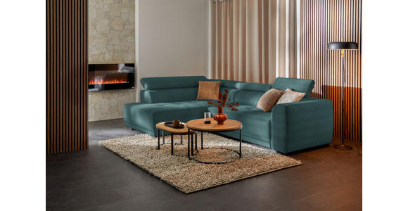 ECKSOFA  in Chenille Blau  205/284 cm  - Blau/Schwarz, Design, Kunststoff/Textil (205/284cm) - Xora