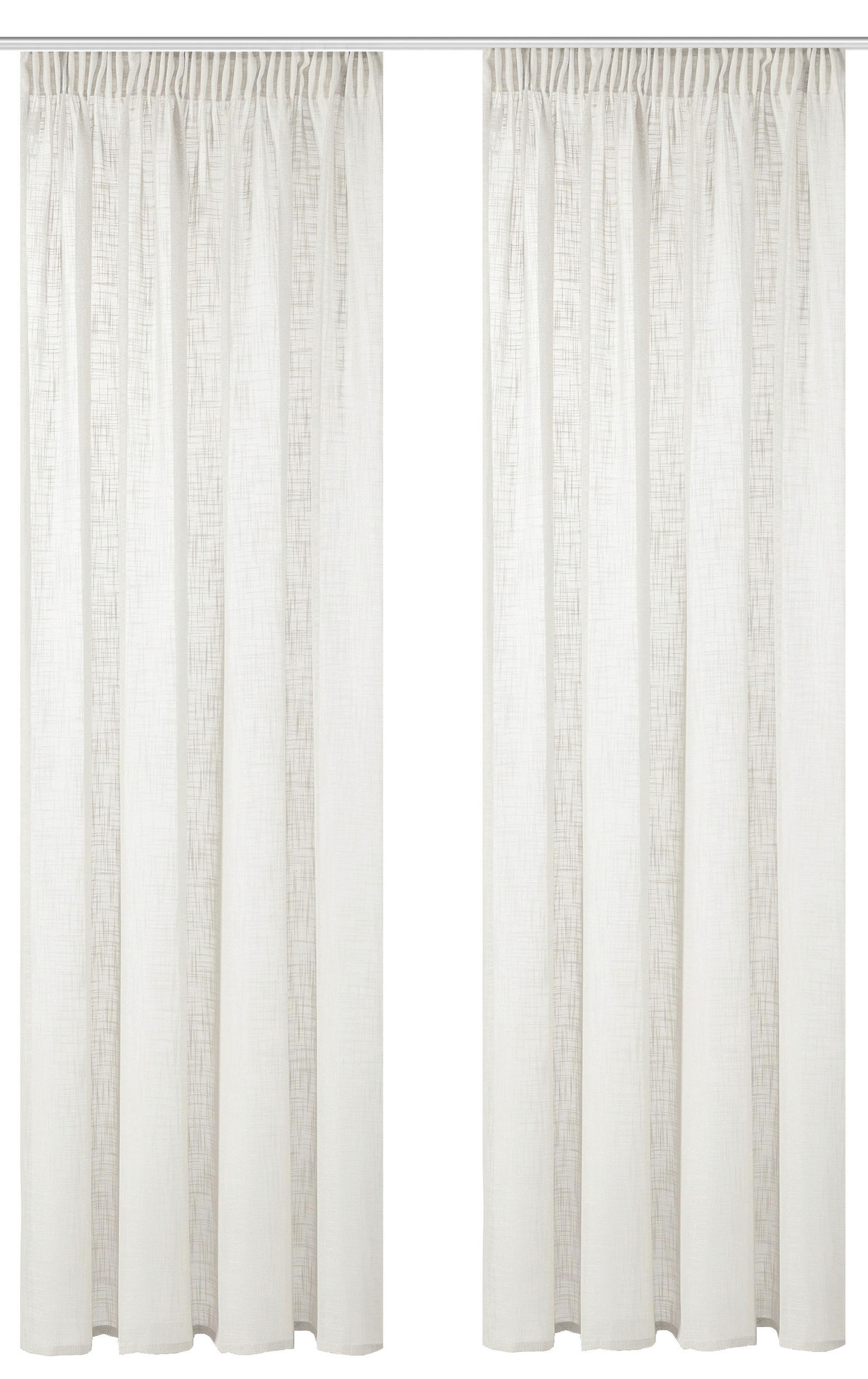 FERTIGVORHANG halbtransparent 140/225 cm 2 Stück - Weiß, Basics, Textil (140/225cm)