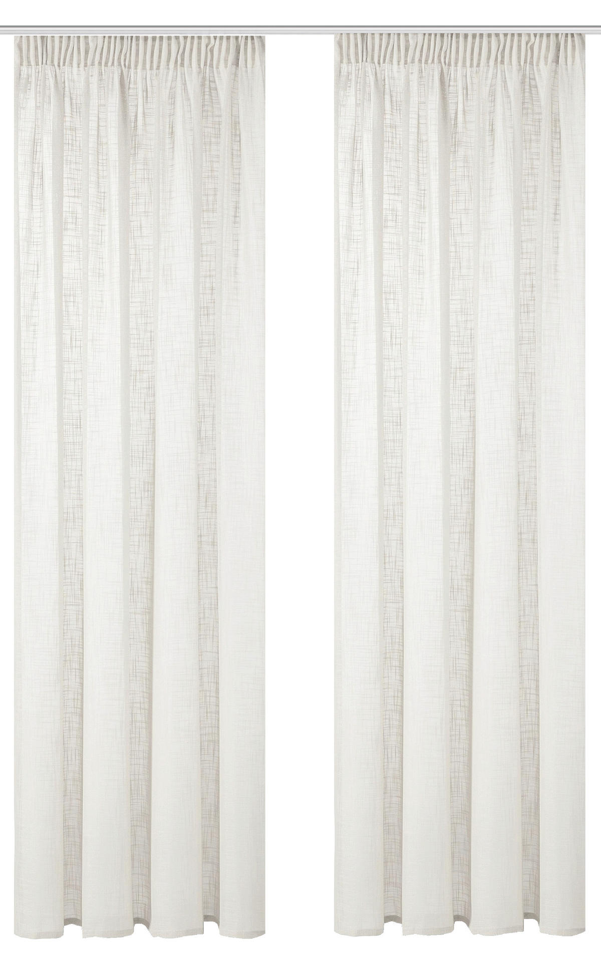 FERTIGVORHANG  halbtransparent   140/160 cm 2 Stück  - Weiß, Basics, Textil (140/160cm)