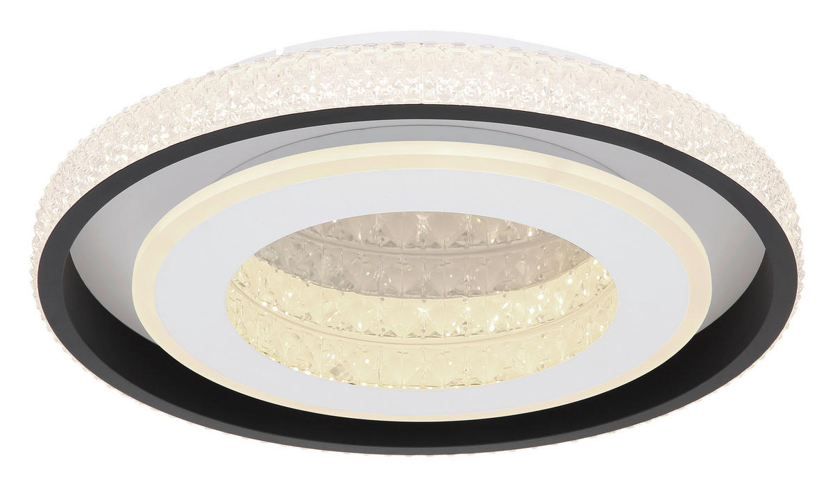 DECKENLEUCHTE 50/8 cm   - Klar/Opal, Basics, Kunststoff/Metall (50/8cm) - Globo