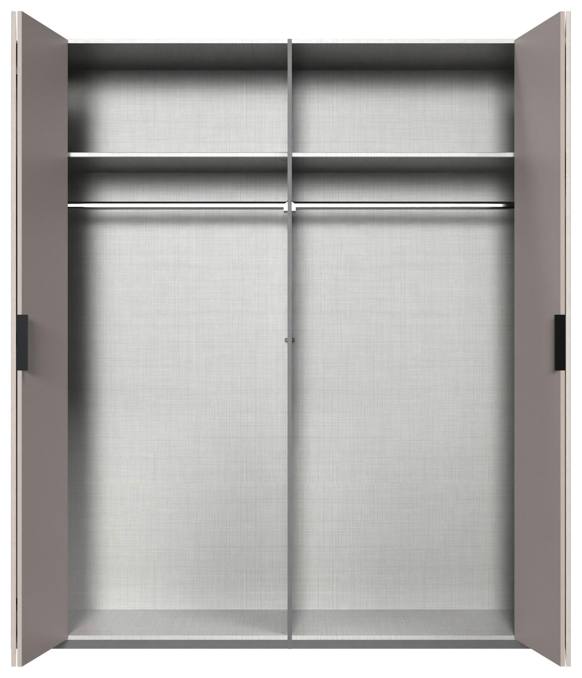 FALTTÜRENSCHRANK 200/216/58 cm 2-türig Graphitfarben, Grau, Sahara  - Schwarz/Graphitfarben, Design, Glas/Holzwerkstoff (200/216/58cm) - Boxxx
