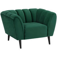 COCKTAILSESSEL Samt Grün    - Schwarz/Grün, MODERN, Holz/Textil (116/78,5/87cm) - P & B