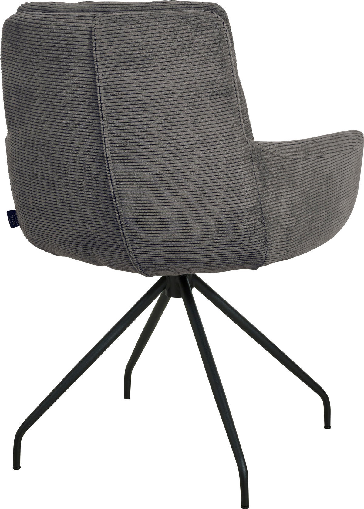 ARMLEHNSTUHL  in Cord  - Anthrazit/Schwarz, Design, Textil/Metall (63/90/69cm) - Johann Jakob