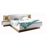 SET KREVETA I NOĆNIH ORMARIĆA - bijela/boje hrasta, Design, drvni materijal (180/200cm) - HOM IN