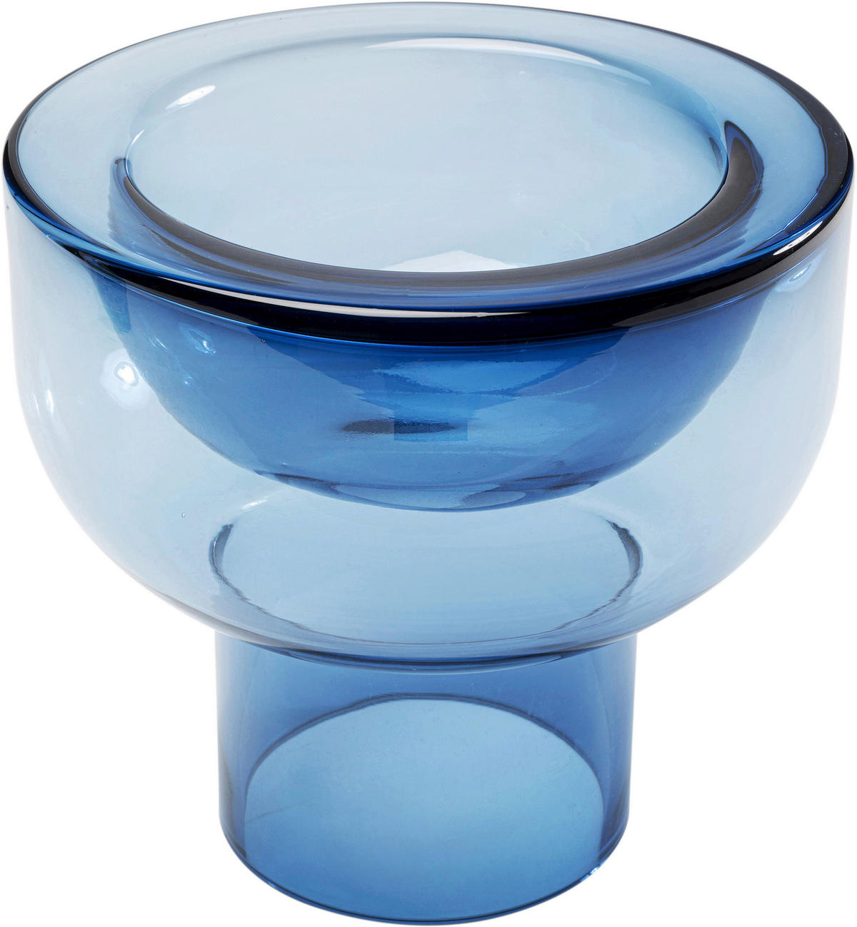 VASE  - Blau, Design, Glas (22/22/21cm) - Kare-Design