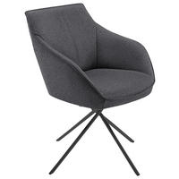 ARMLEHNSTUHL Nickel Flachgewebe  - Schwarz/Grau, Design, Textil/Metall (60/84/67cm) - Koinor