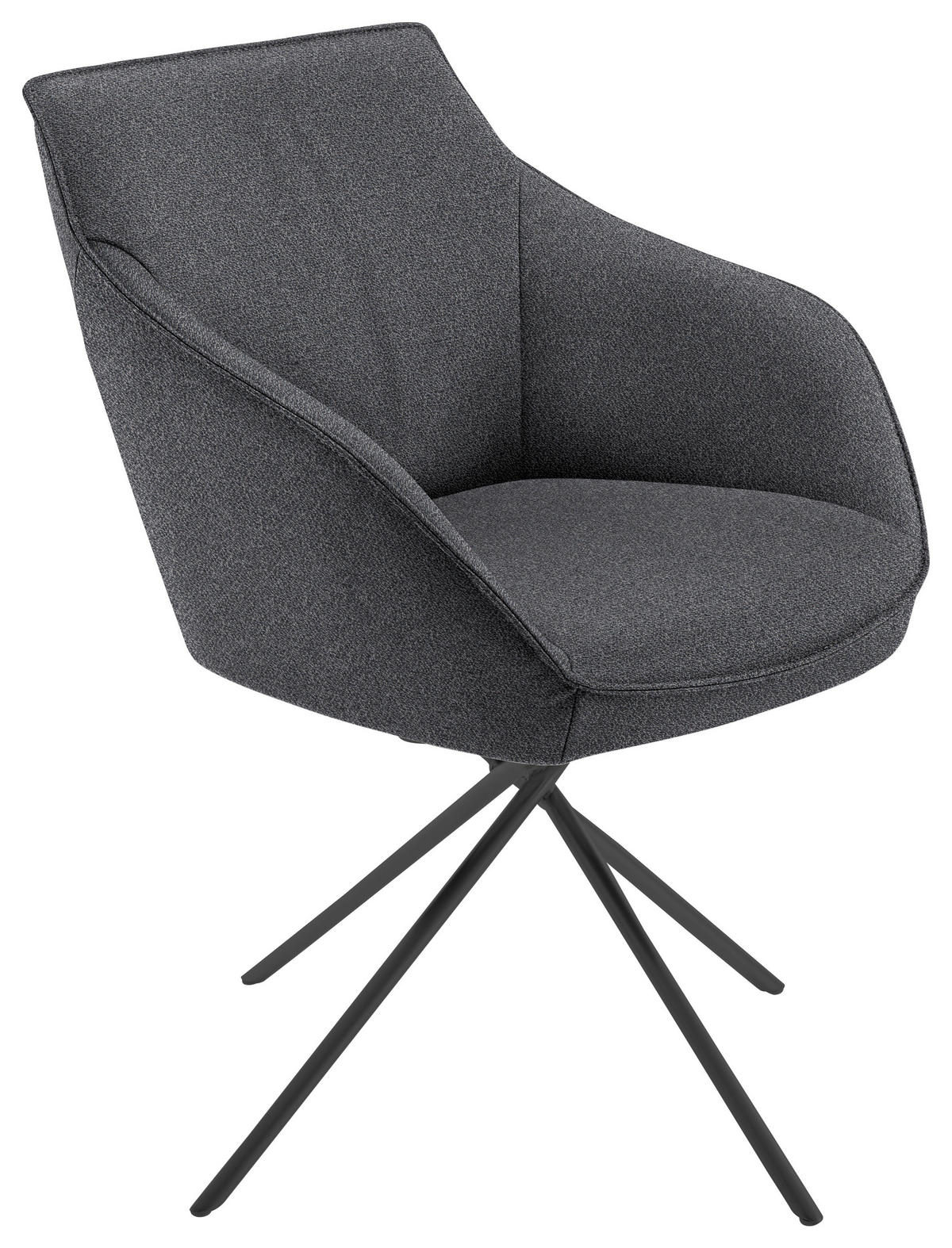 ARMLEHNSTUHL Nickel Flachgewebe  - Schwarz/Grau, Design, Textil/Metall (60/84/67cm) - Koinor