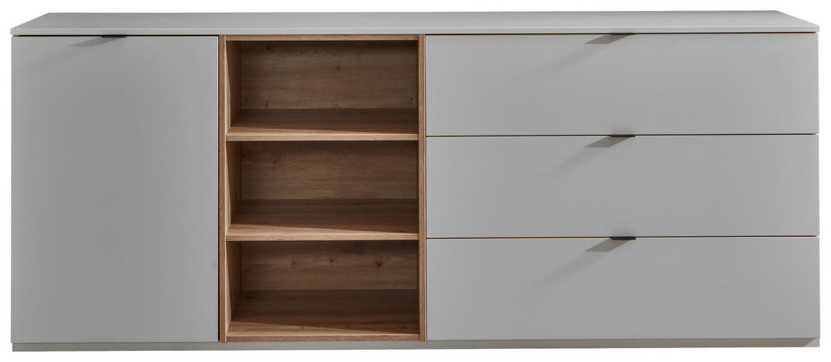 SIDEBOARD Eiche Artisan, Hellgrau  205/85,1/50 cm  - Anthrazit/Hellgrau, Design, Holzwerkstoff/Kunststoff (205/85,1/50cm) - Stylife