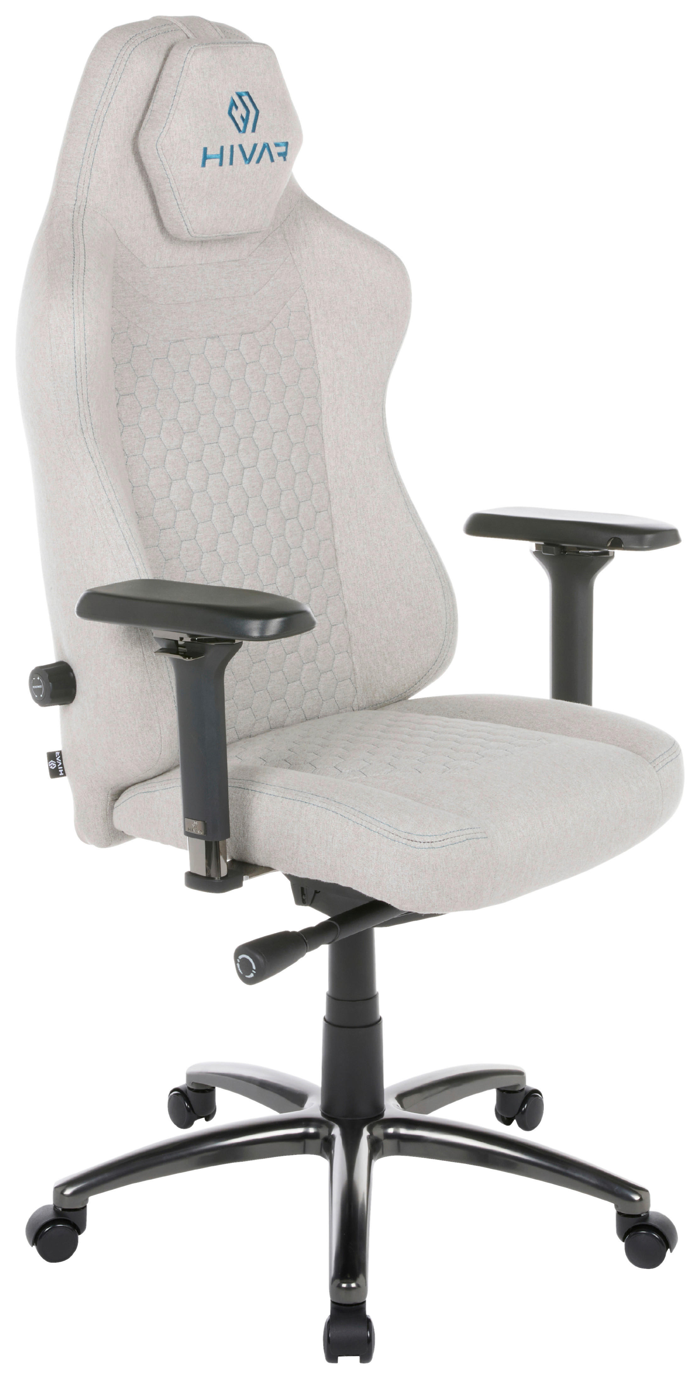 GAMINGSTUHL Blau, Hellgrau Metall, Textil   - Blau/Hellgrau, LIFESTYLE, Textil/Metall (79/142/77cm) - Hivar