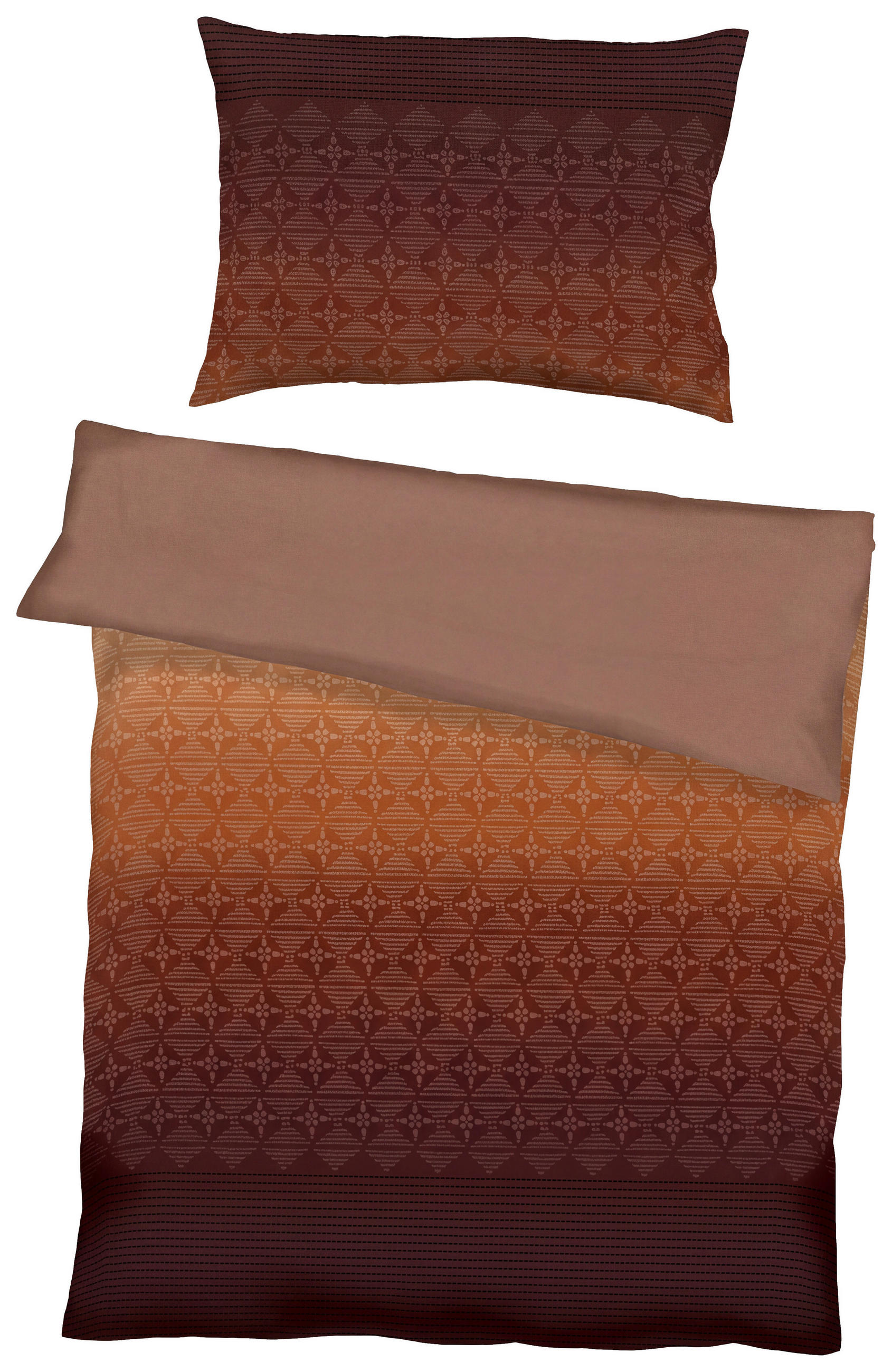 BETTWÄSCHE 2-teilig Gradient Biber 140/200 cm  - Terracotta, Basics, Textil (140/200cm) - Kaeppel